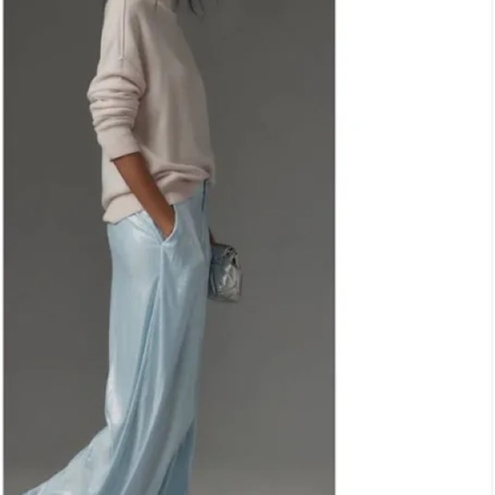 ‼️WOW‼️Anthropologie Light 🩵💙Blue SEQUENCE Wide Leg Pants‼️ - Picture 13 of 16
